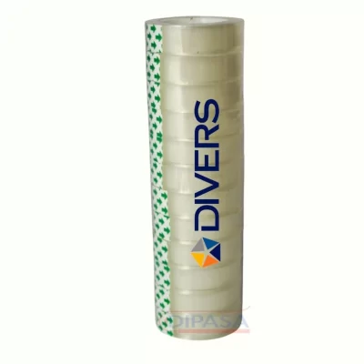 Cinta adhesiva divers j 1/2 x 18 yardas transparente pequeño paquete de 12 unidades