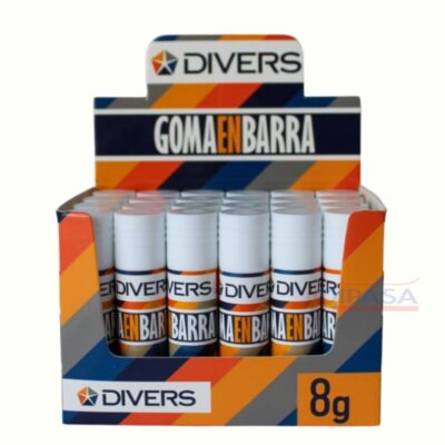 Goma en barra divers 8 gramos exhibidor de 24 unidades