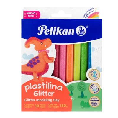 PLASTICINA PELIKAN 10 BARRITAS GLITTER 291 [F/40]