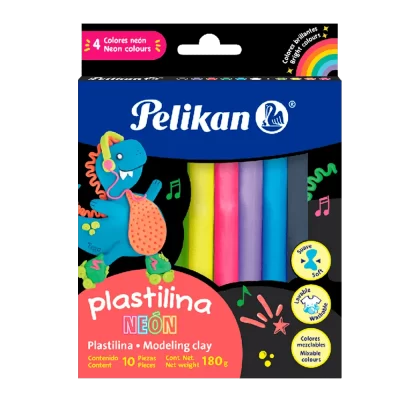 PLASTICINA PELIKAN 10 BARRITAS NEON 232 [F/40]