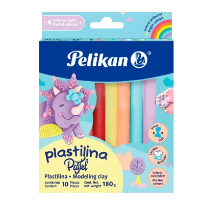 PLASTICINA PELIKAN 10 BARRITAS PASTEL 218 [F/40]