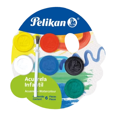 ACUARELA PELIKAN INFANTIL PALETA DE CARTON 6C 512 [F/120]