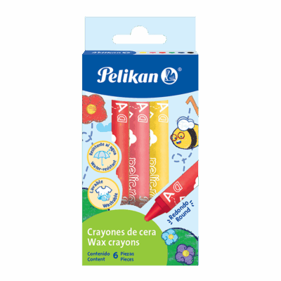 Crayon de cera regular pelikan redondo 6 colores