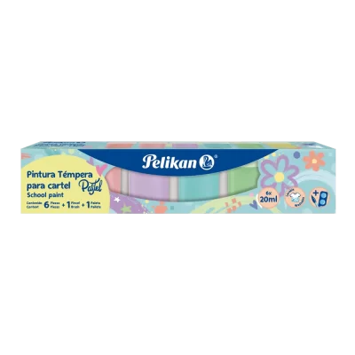TEMPERA PELIKAN SET 6 COLORES 20ML PASTEL 885 [F/40]