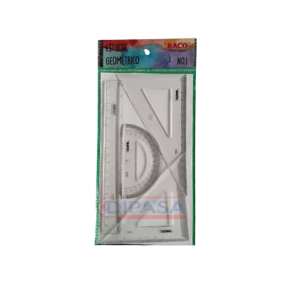 ESTUCHE GEOMETRICO BACO NO.1 REGLA DE 20 CENTIMETROS PEQUEÑO