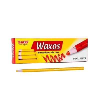 CRAYON CON PITA BACO WAXO AMARILLO C/12