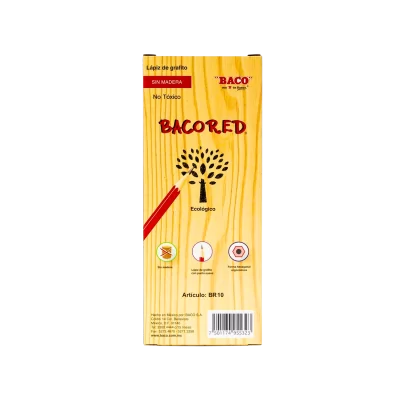 LAPIZ ECO BACO HEXAGONAL ROJO C/10 - Imagen 2