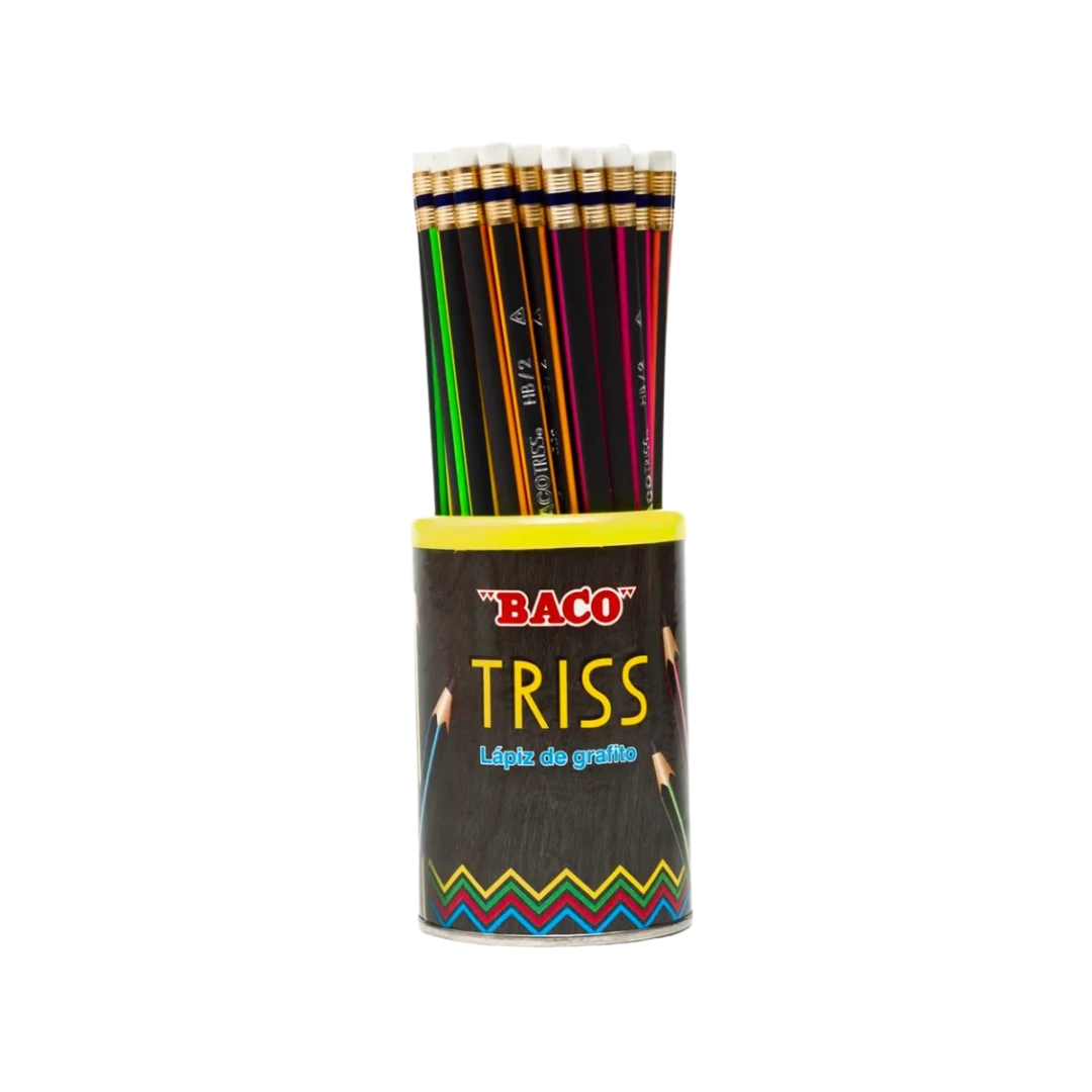 LAPIZ ECO BACOTRISS TRIANGULAR BOTE DE 50 UNIDADES COLORES SURTIDOS