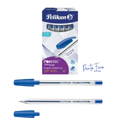 Bolígrafo pelikan punto fino 0.7 pointec  c/12 azul