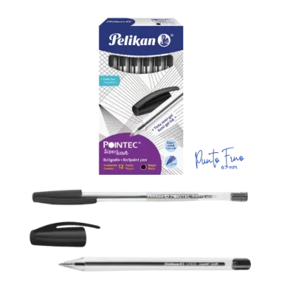 Bolígrafo pelikan punto fino 0.7 pointec  c/12 negro