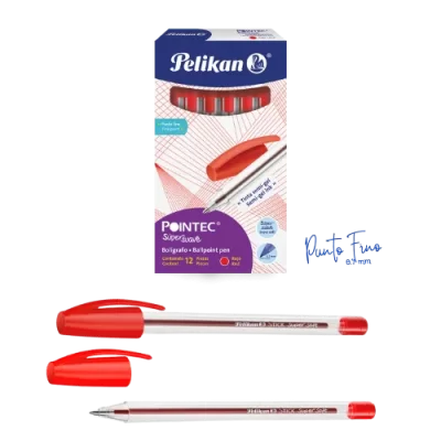 Bolígrafo pelikan punto fino 0.7 pointec  c/12 rojo