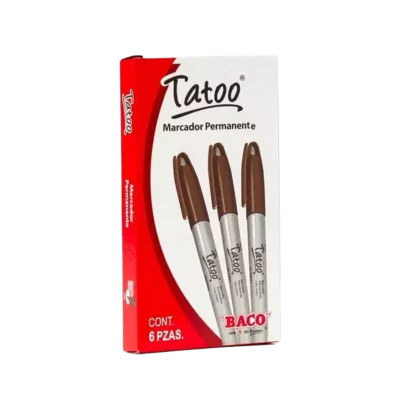 MARCADOR PERMANENTE TATOO BACO CAFE FINO C/6
