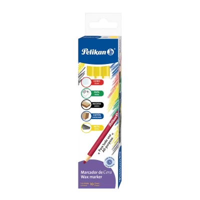 Crayón con pita pelikan caja 10 unidades amarillo