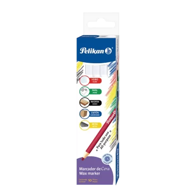 Crayón con pita pelikan caja 10 unidades blanco