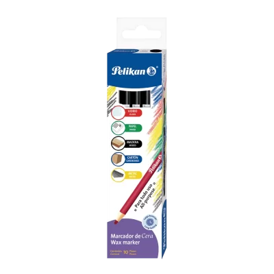 Crayón con pita pelikan caja 10 unidades blanco