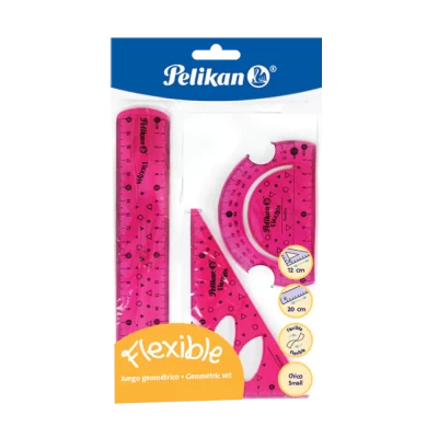 Estuche Geométrico pelikan flexible 3 piezas pequeño unidad