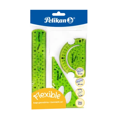 Estuche Geométrico pelikan flexible 3 piezas pequeño unidad - Imagen 3