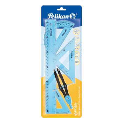 Estuche Geométrico pelikan flexible 5 piezas grande