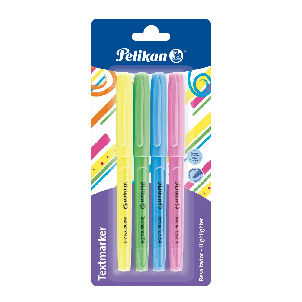 MARCADOR NEON PELIKAN 214 TARJETA/4 COLORES