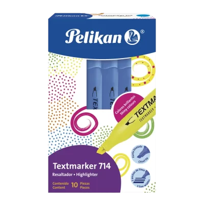 Marcador neón pelikan 714 caja de 10 unidades celeste