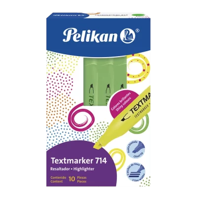 Marcador neón pelikan 714 caja de 10 unidades verde