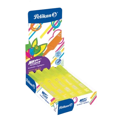 Marcador neón pelikan marker 07 BM caja de 10 unidades amarillo