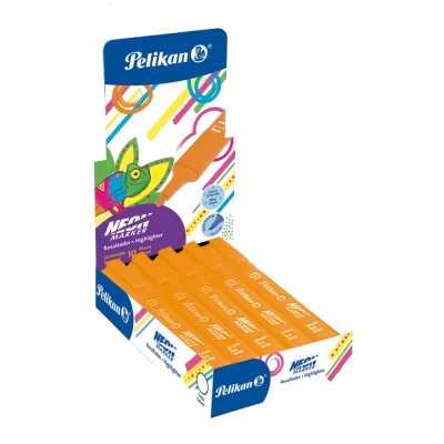 Marcador neón pelikan marker 07 BM caja de 10 unidades naranja