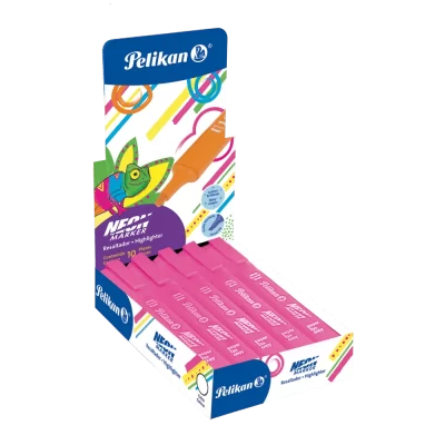 Marcador neón pelikan marker 07 BM caja de 10 unidades rosado