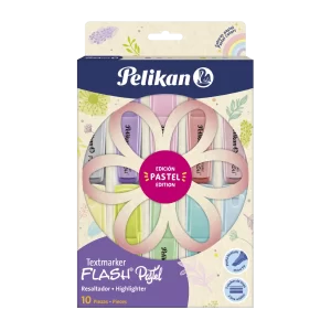Marcador neón pelikan texmarker flash pastel caja de 10 colores