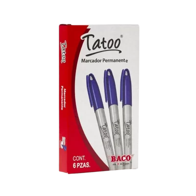 Marcador permanente tatoo baco morado fino c/6