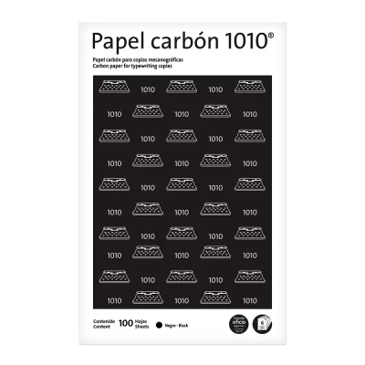 Papel carbón pelikan 1010 oficio negro carpeta de 100 hojas