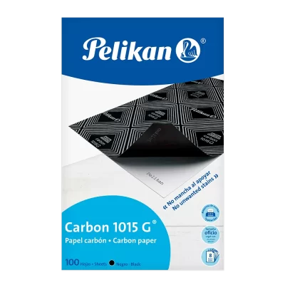 Papel carbón pelikan 1015 oficio negro carpeta de 100 hojas