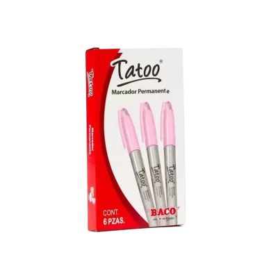 Marcador Permanente tatoo baco rosado fino c/6