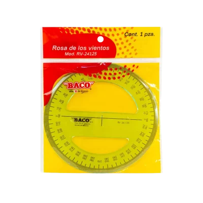 Transportador baco 360 grados circular 10 centímetros  c/25 unidades