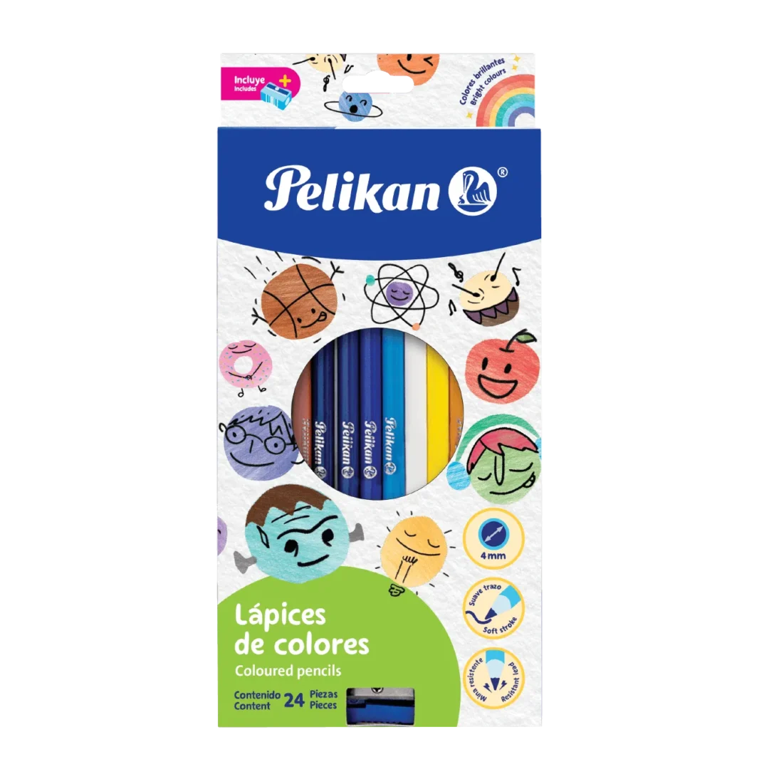 CRAYON DE MADERA PELIKAN REDONDO 24 LARGO