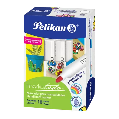 Marcador Markatodo Pelikan mediano c/10 blanco