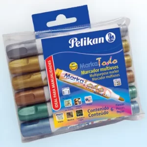 Marcador Markatodo Pelikan mediano estuche de 6 colores metálicos