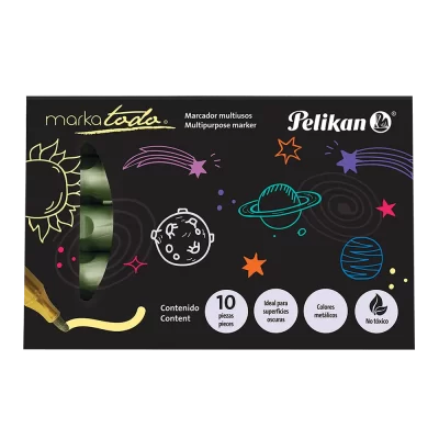Marcador Markatodo Pelikan mediano c/10 dorado metálico