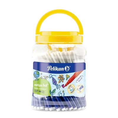 Marcador markana twis pelikan bote con 100 unidades azul