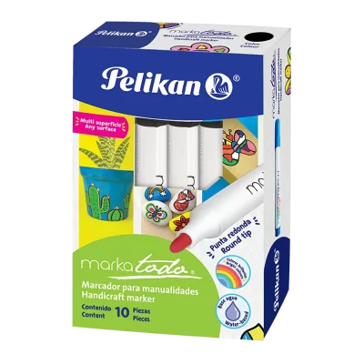 Marcador Markatodo Pelikan mediano c/10 negro