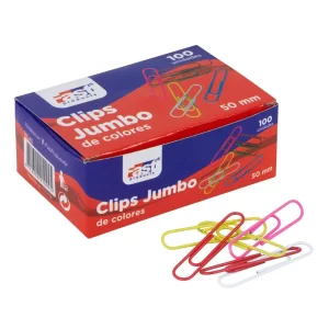 CLIPS JUMBO FAST COLORES C/100 50MM