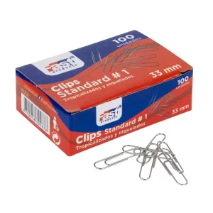 CLIPS STANDARD FAST NIQUELADO 33MM C/100U