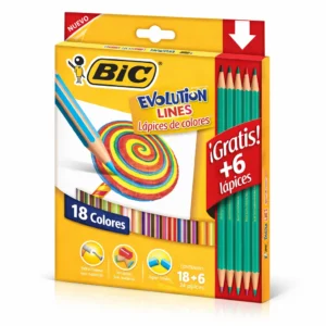 CRAYON BIC EVOLUTION HEXAGONAL LINES 18 LGO + 6LAP