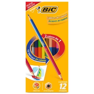CRAYON DE MADERA BIC HEXAGONAL BICOLOR 12 LGO