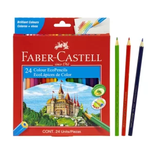 CRAYON DE MADERA FABER CASTELL HEXAGONAL 24 LARGO