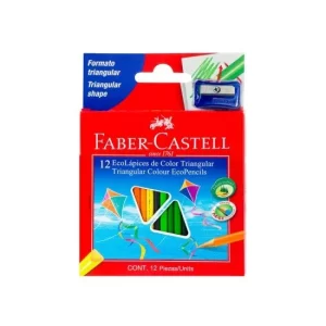 CRAYON DE MADERA FABER CASTELL TRIANGULAR 12 CORTO