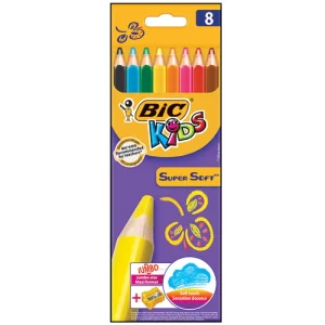 CRAYON DE MADERA JUMBO BIC TRIANGULAR SUPER SOFT C-8 COL.