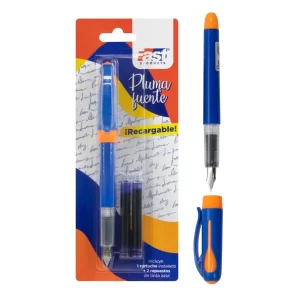PLUMA FUENTE FAST ESCOLAR AZUL+ 2 CARTUCHOS