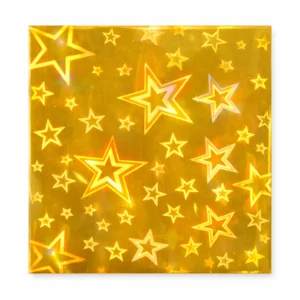 CARTULINA HOLOGRAFICA ESTRELLAS DORADO