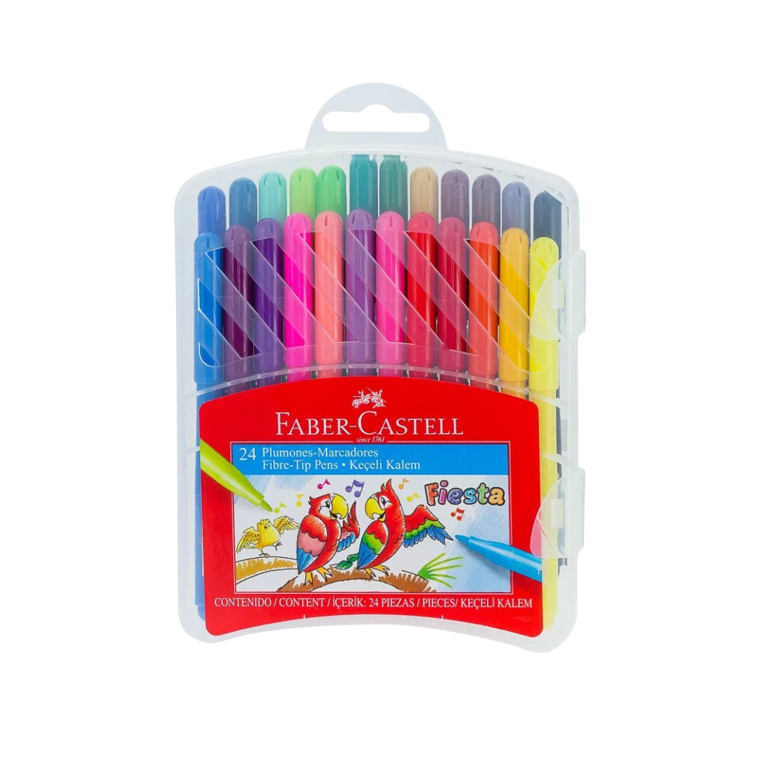 MARCADOR ESCOLAR FABER CASTELL FIESTA ESTUCHE 24 COLORES